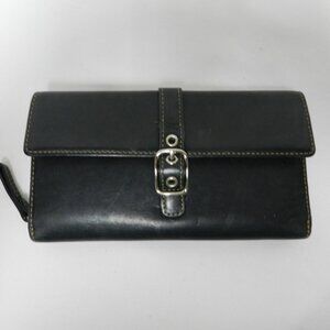 Coach Soho Hampton Vintage Leather clutch wallet organizer black w/ buckle